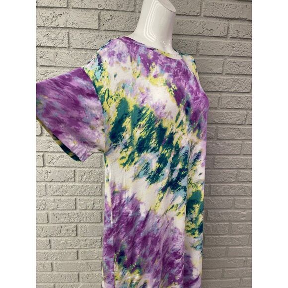 Simple Vera Women Short Sleeve Tie Dye T-Shirt Dress Size M - Picture 6 of 11